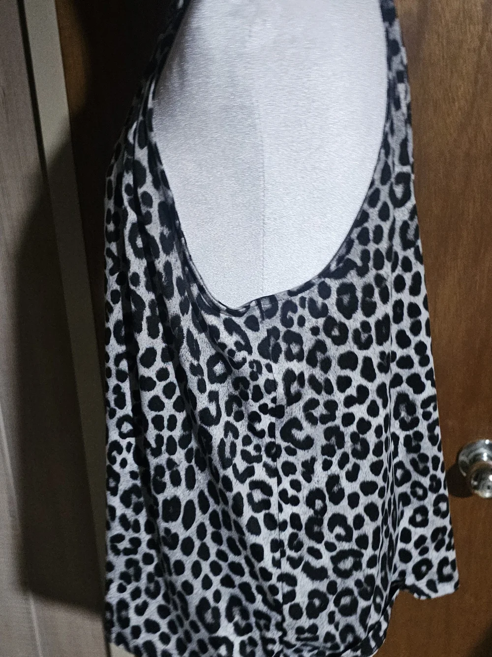 Michael Kors Black and White Leopard Halter Camisole
